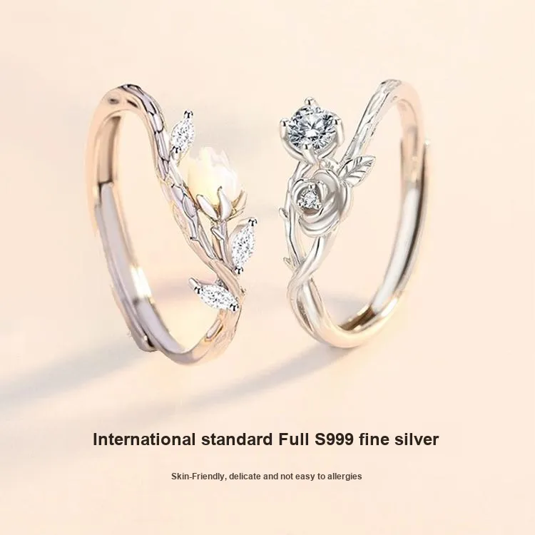 CLARKIA FLOWER S999 Fine Silver Rings Women's-1