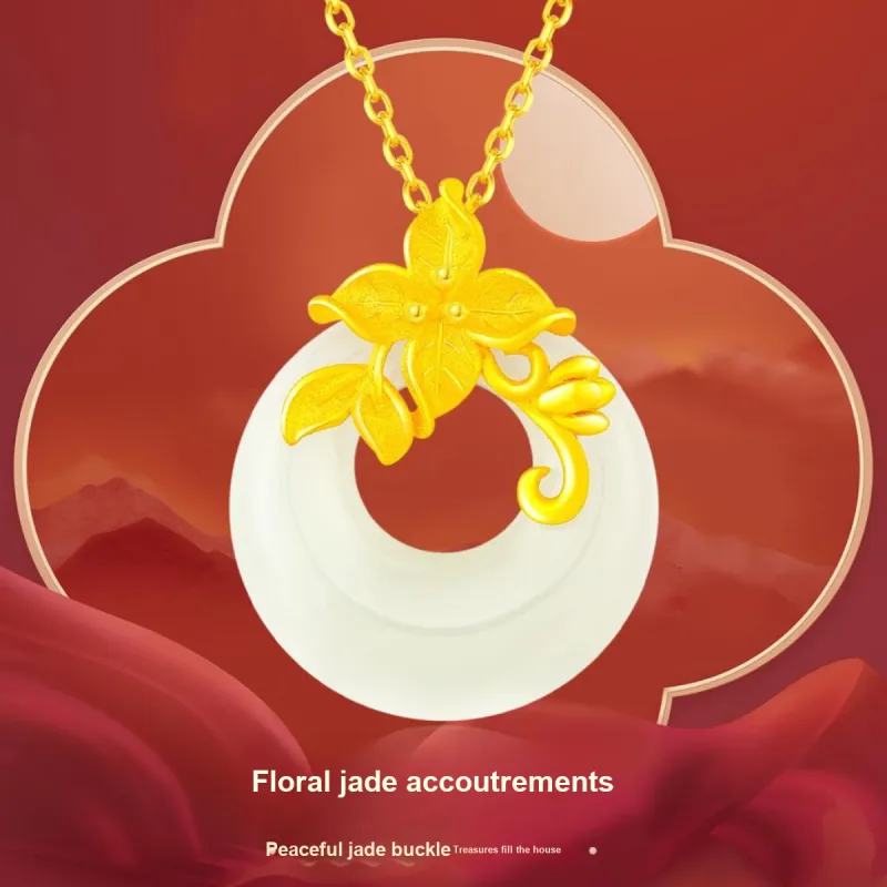 LAOMIAO Pendants Pale Greenish White Jade Women's-1