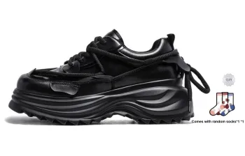 BUFFALO BOUND Black Warrior Anti Slip Wear Resistant Low Top Chunky Sneakers Unisex Black