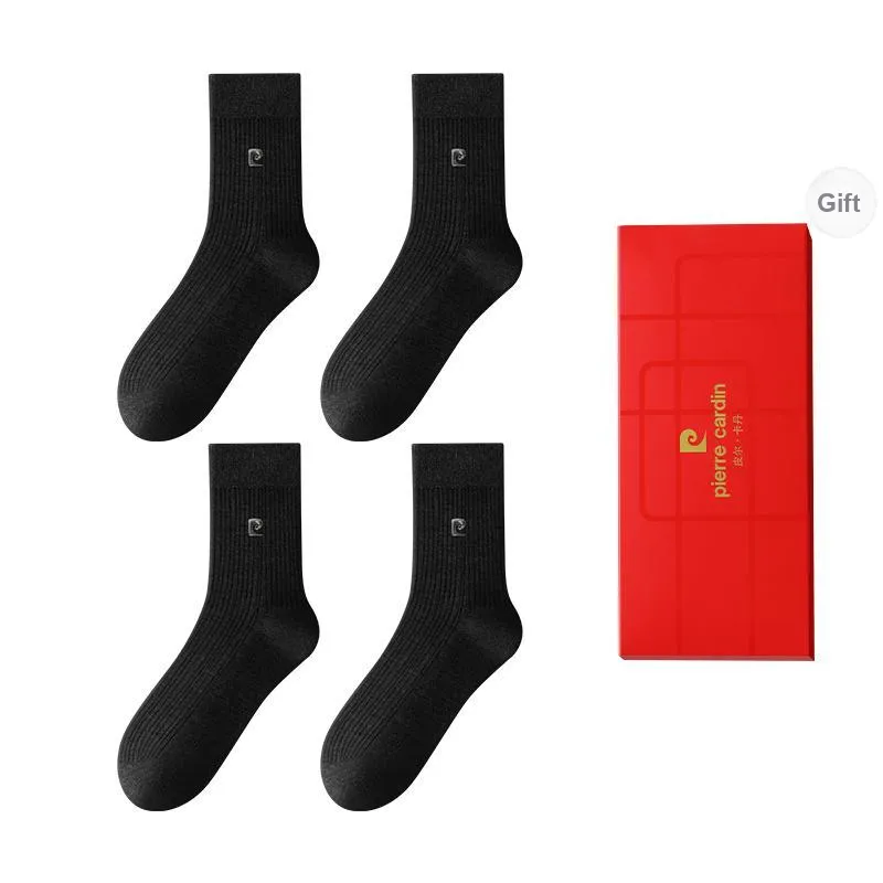 PIERRE CARDIN Mid Calf Socks Men's 4 Pack Box Included-4