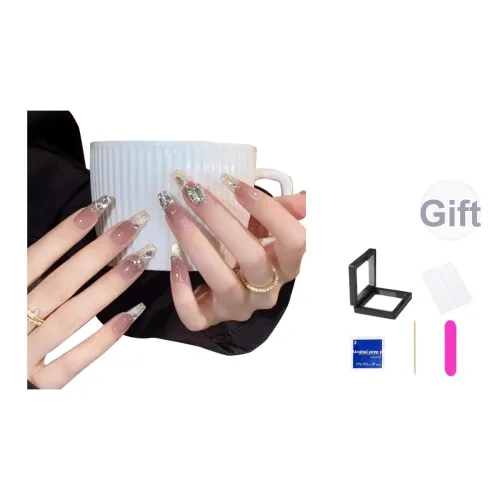 XNTX Звезда Бабочка Шепот False Nail Средний LADDER Розовые оттенки Телесный Стиль Instagram