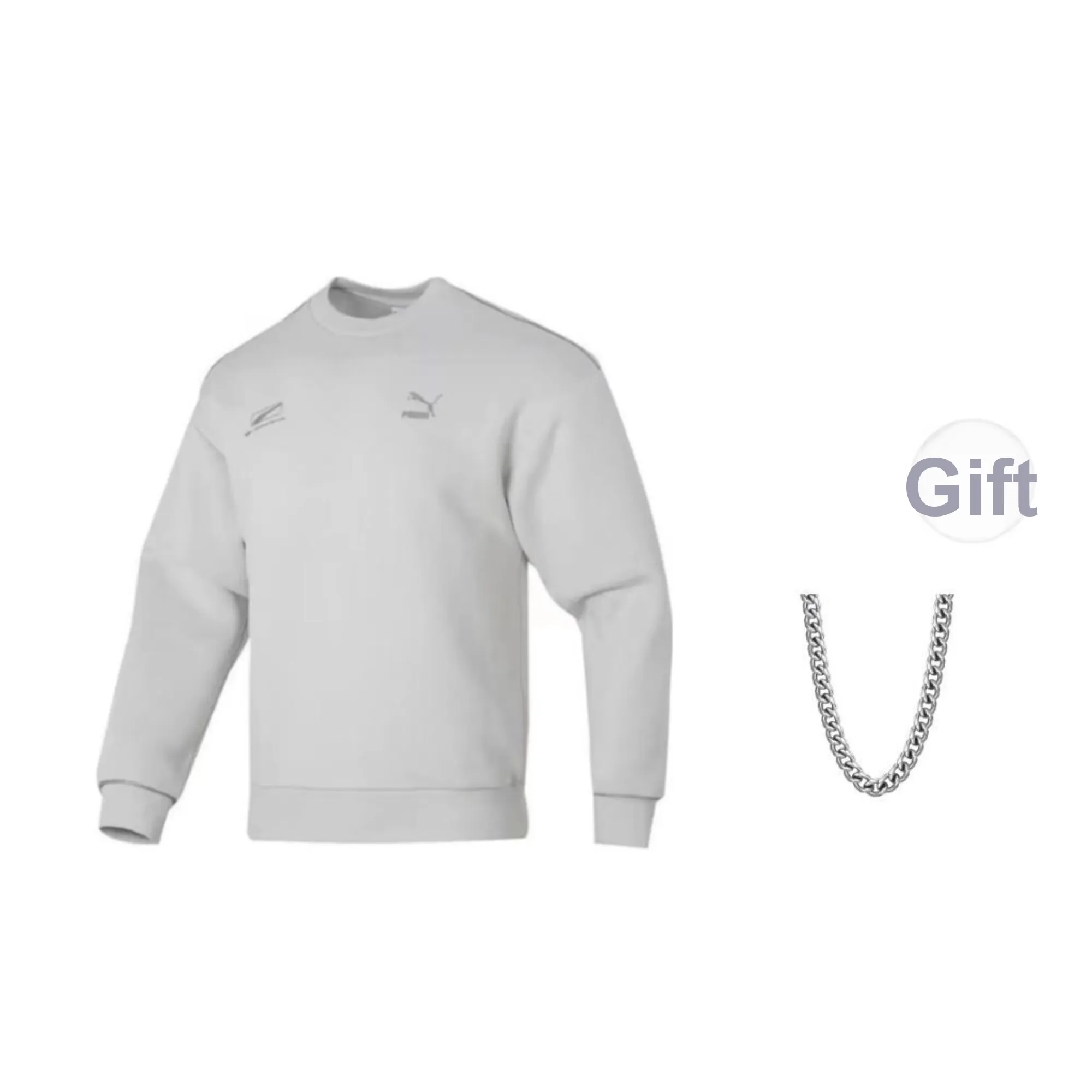 PUMA Sweatshirts Women's White+Includes Necklace