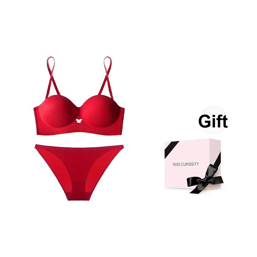 MISS CURIOSITY Комплект нижнего белья Женское Красное бархатное