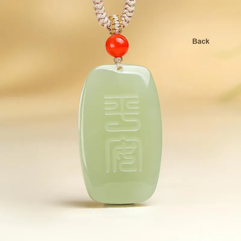 YINXIANGMOU Hetian Jade Necklaces Pale Greenish White Jade Unisex-5