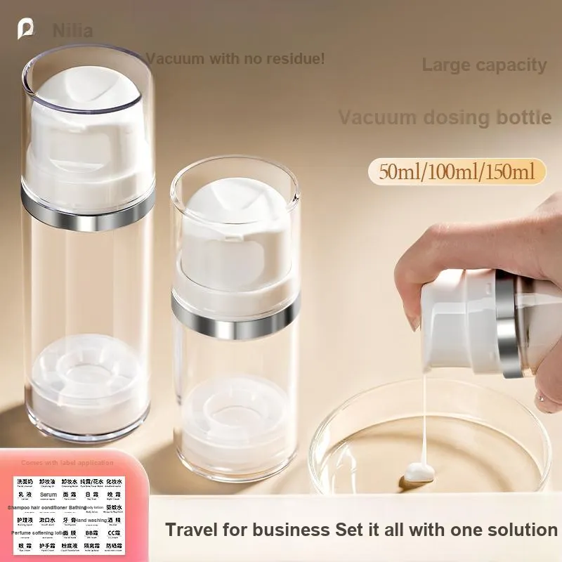 NILIYA Vacuum Dosing Bottle Push Button Large Capacity Empty Bottle Travel Is Portable-12