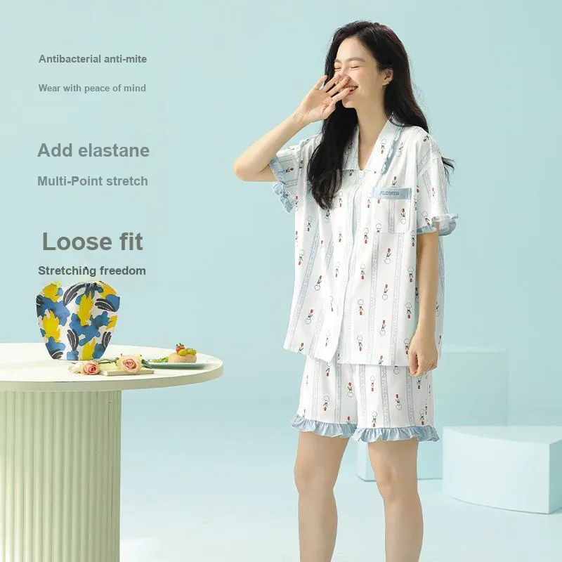 XIAFENYAN Pajama Set Women's Blue-2