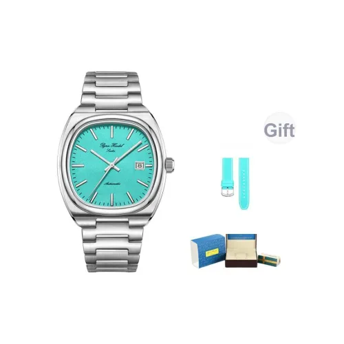 BJORN HENDAL TV Collection Механические часы ремешок из нержавеющей стали резина синий циферблат унисекс