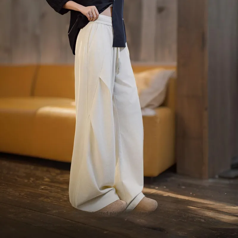 MADEN Casual Pants Women's Diamond Heather White-4