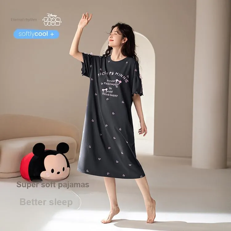 JINGYUN x Disney Nightgown Women's Black Blue-1