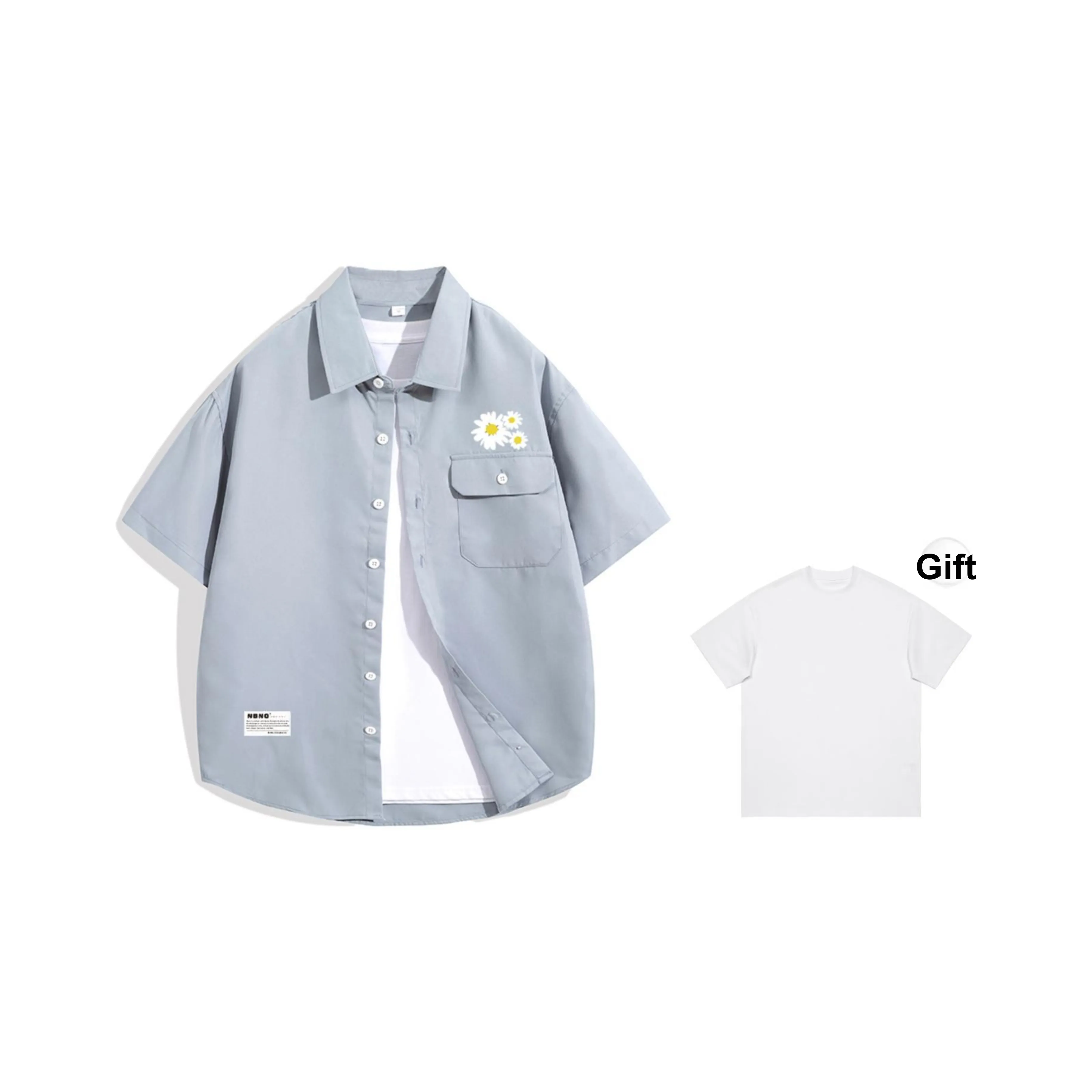 NBNO Короткий рукав рубашка унисекс