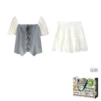 OURUOKE Two Piece Skirt Sets Women's Image Color Shopping Bag