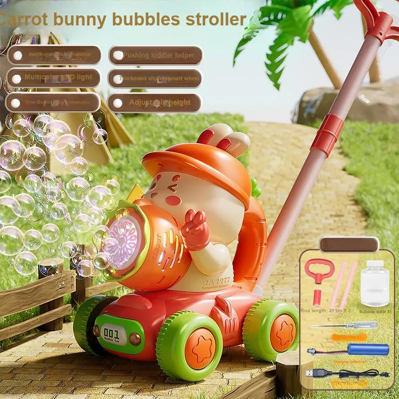 Hidicci Toy Handheld Stroller Fully Automatic Bubble Machines-4