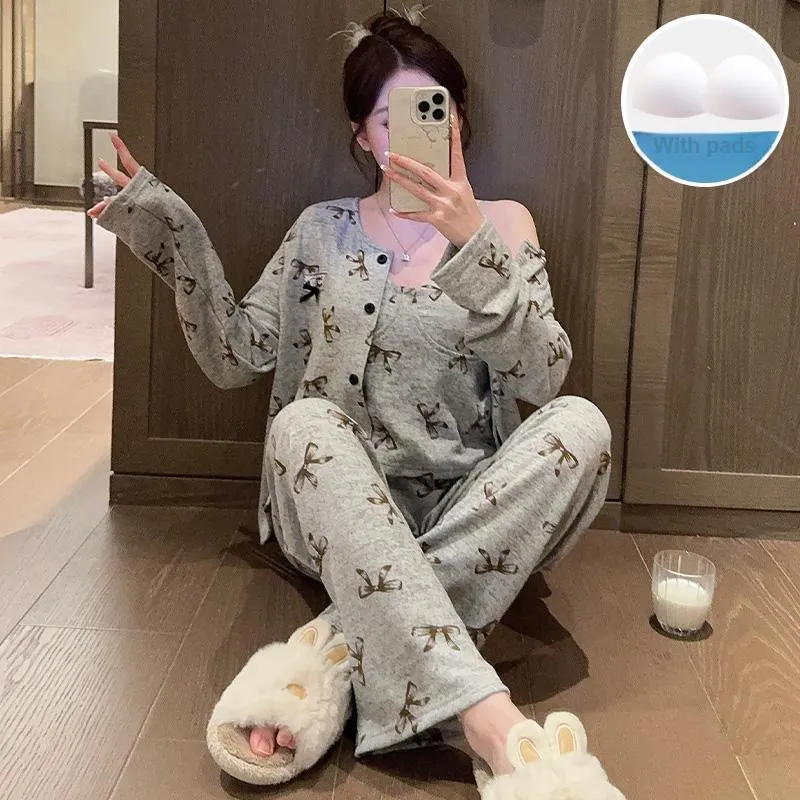 Sleeping Beauty Pajama Set Women's Light Gray-3