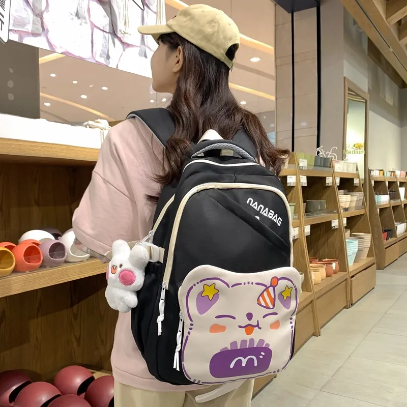 PINK·LAND Nylon Backpack Women's Multicolor-3