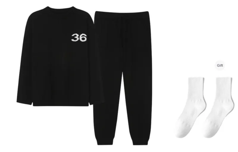 XIAFENYAN Pajama Set Men's Black-0