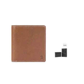 VANESSA HOGAN Top Grain Cow Leather Card Holder Coin Purse Unisex Cocoa Red/Brown/Obsidian Black