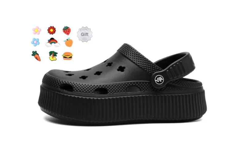 HLA Clogs Women's Squashy And Bouncy Feeling Platform Reversible Outerwear Seaside Slippers-5