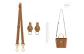 MCM Brown 1.5cm Wide Adjustable Shoulder Strap 75-100cm+Brown Abrasion-Resistant Buckle 1 Pair[Includes 1 Pair of Metal Protective Rings]