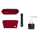 [Two-Piece Set]Open Top Burgundy Liner+Black with Silver Buckle Shoulder Strap Pad