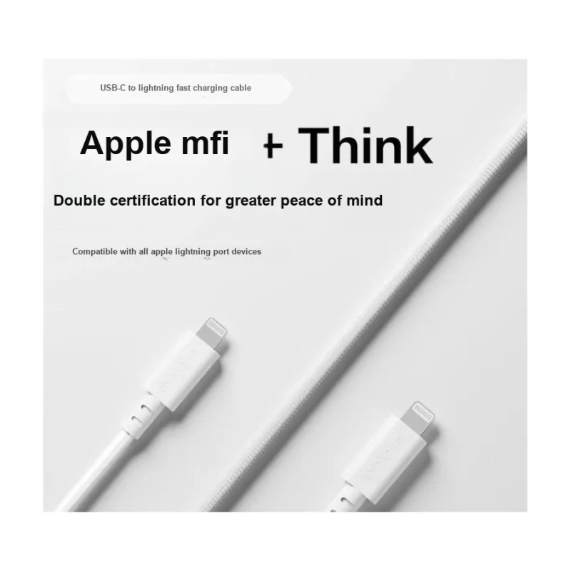 Lenovo One Drag One USB-C To Lightning ThinkPlus MFi Certification TPE Material Cables-2