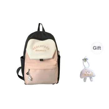 BRABOSTON Nylon Backpack Unisex Coffee & Green/Dark Blue & Yellow/Gray & Light Blue/Pink & Green