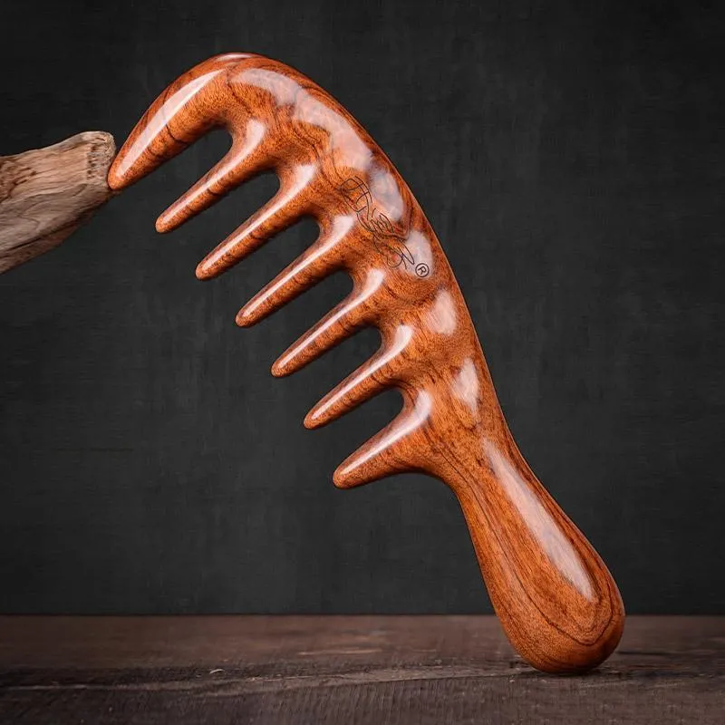 XIXIZI Natural Sandalwood Small Q Meridian Massage Comb Cute Portable Massage For Comfort-3
