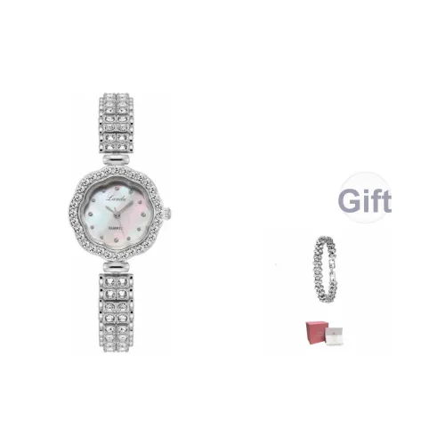 LANDU Кварцевый механизм сплав ремешок женские часы белый циферблат