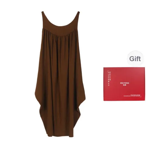 MEITENG Nightgown Summer Women's Brown