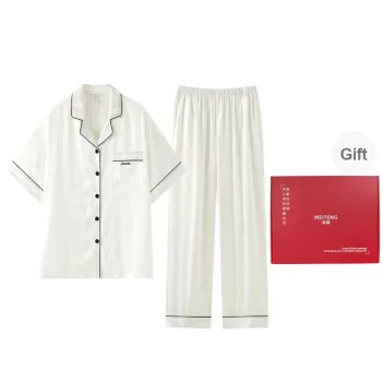MEITENG Pajama Set Summer Women's White