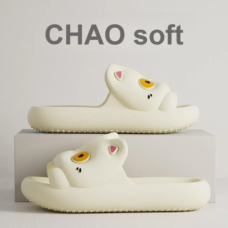 Warm Edge Women's Summer Home Indoor Cartoon Cute Kitten Soft Sole, Students Dormitory Slide Slipper-2