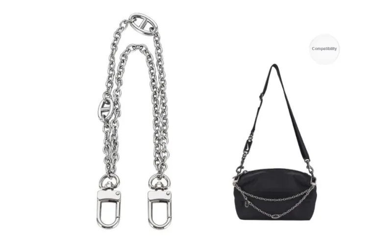 Lan Bao Fan Metal Bag Accessory, Decorative Chain Unisex White-0