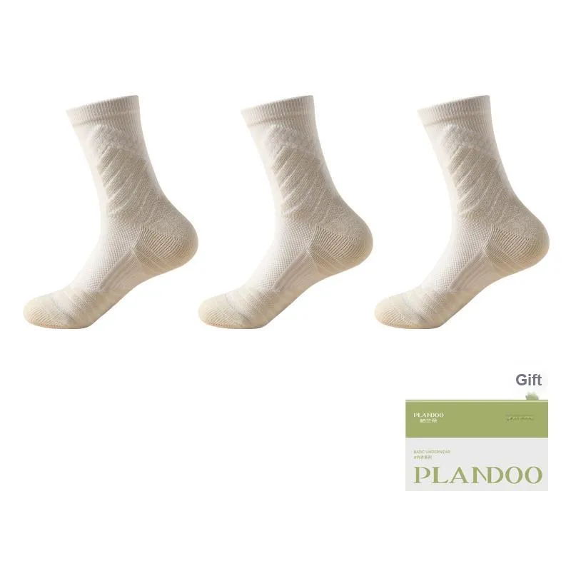 PLANDOO Mid Calf Socks Men's Shopping Bag 3 Pack-5