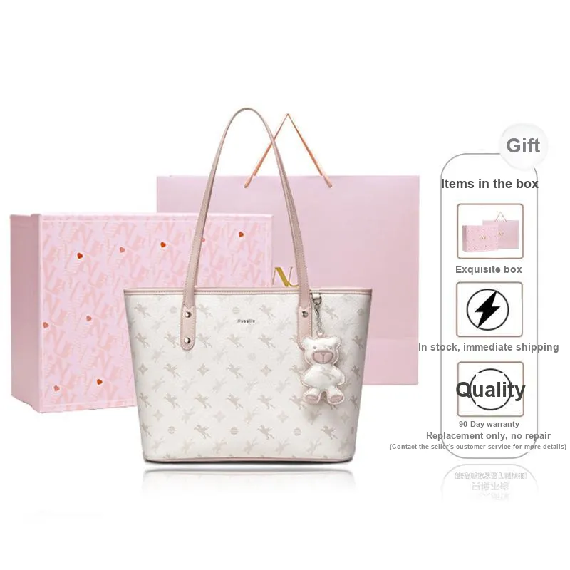 NUCELLE PVC One Shoulder Shoulder Bag Tote Handbag Medium Size Women's Peachy Pink