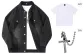 Black (Comes with Short-Sleeved Shirt+Box Necklace)