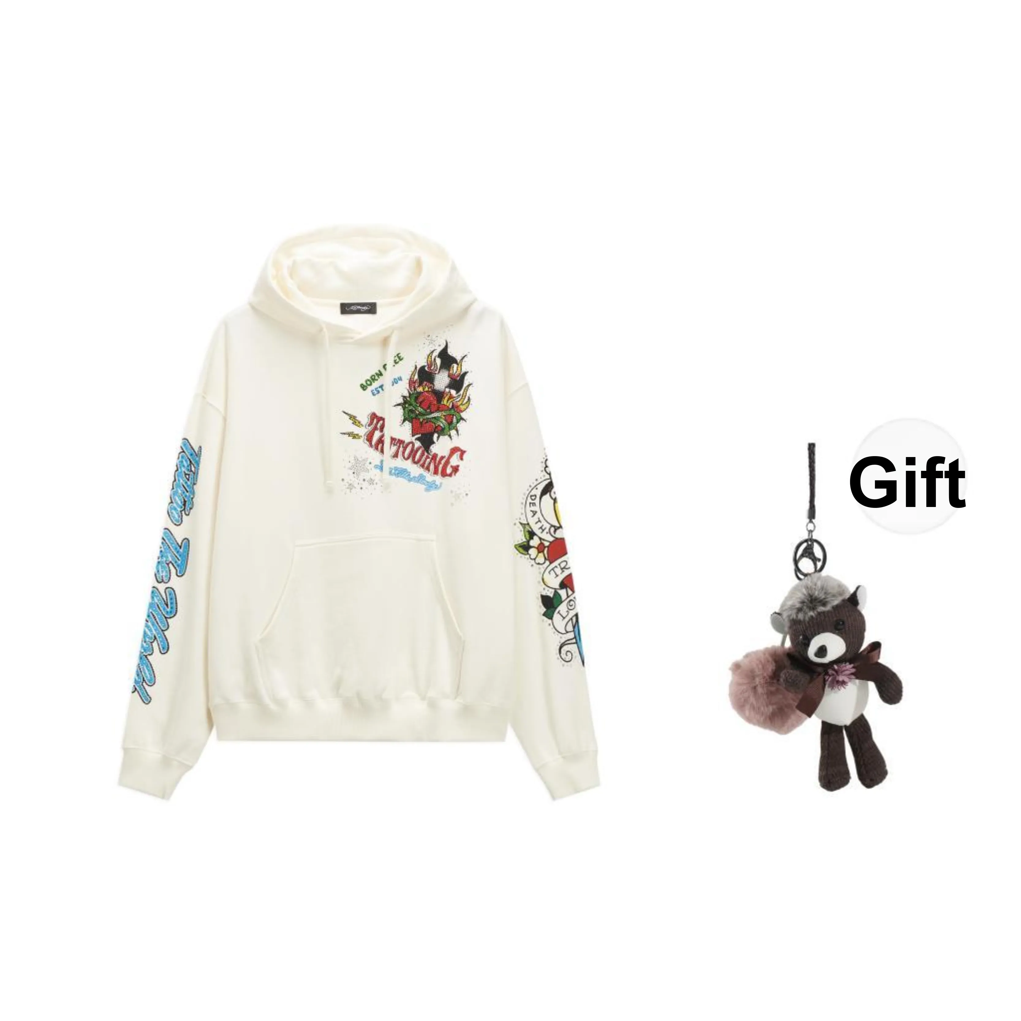 Ed Hardy Sweatshirt Men's Ivory White