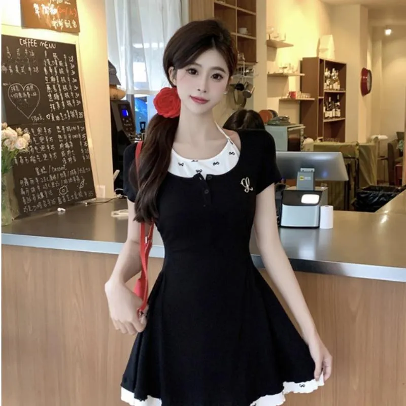 XIANSINIAO Short Sleeved Dress Women's-2