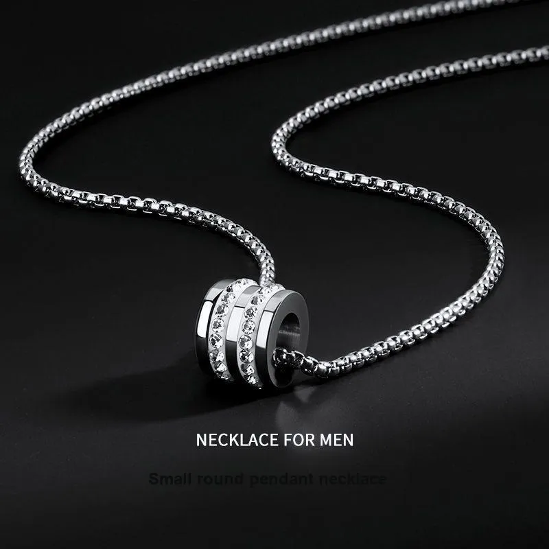 ENFANTIN Titanium Steel Zircon Necklaces Unisex-1