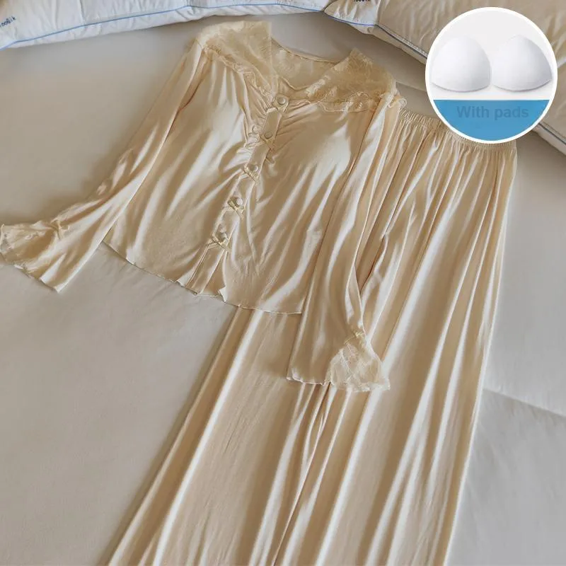 Sleeping Beauty Pajama Set Women's Apricot-3