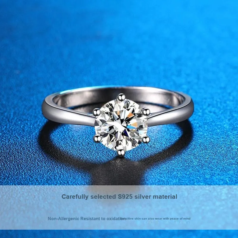 MISS TOOYA S925 Silver Moissanite Rings Women's-2