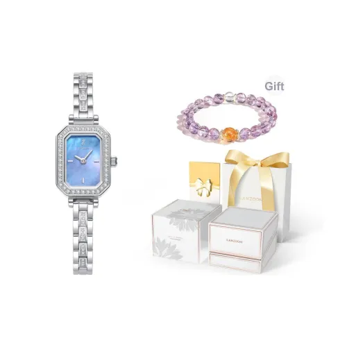 LANZOOM Синий корпус Каменный сахар Часы Кварцевый механизм Женские часы Обхват запястья Часы Синий циферблат Корпус из нержавеющей стали Корпус часов