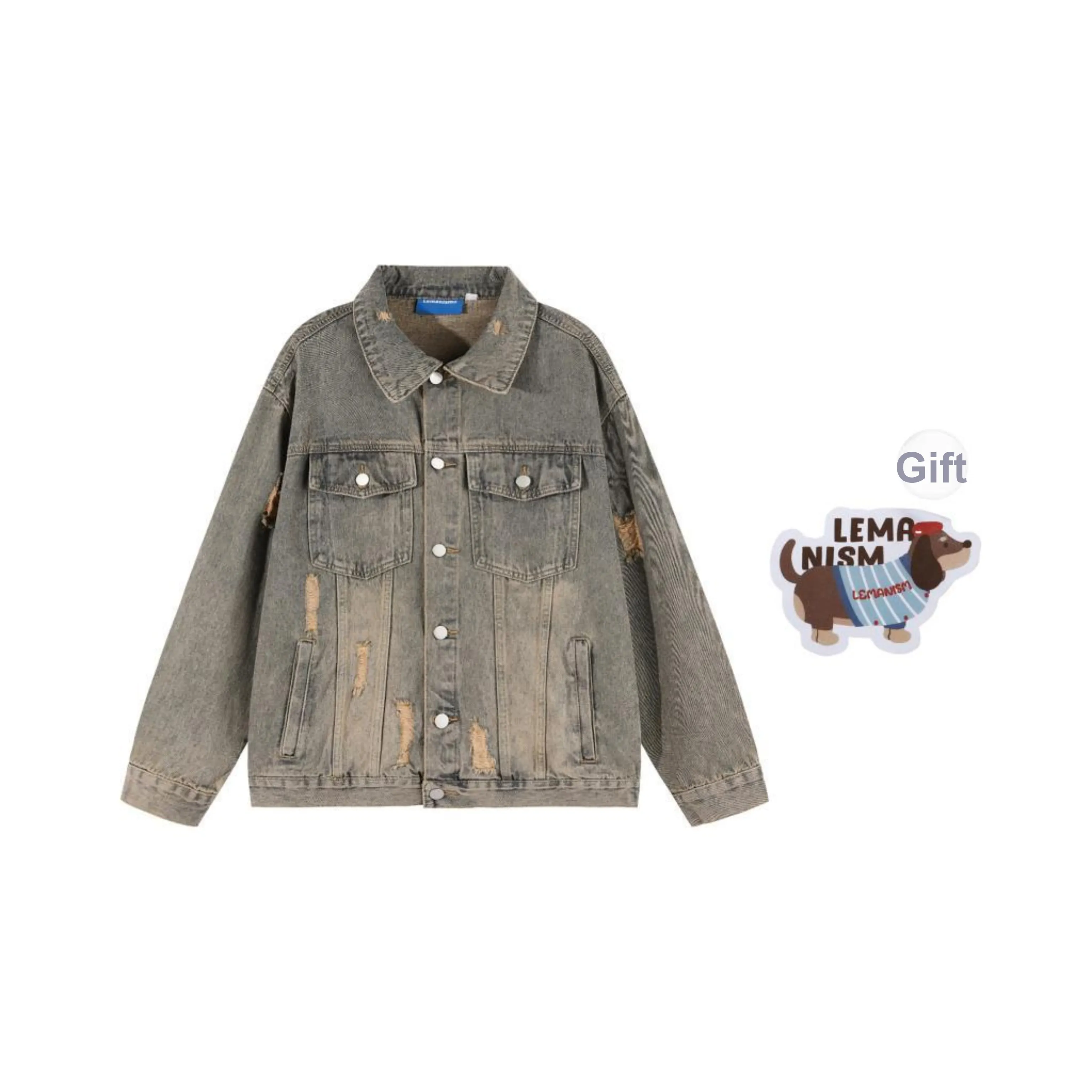 LEMANISM Denim Jacket For Men Women's