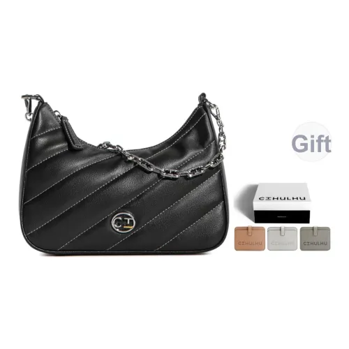 Cthulhu Спилок коровьей кожи Саржа Сумка на плечо Цепочка Съемный Сумка на плечо Женские Молочно-чайный Черный