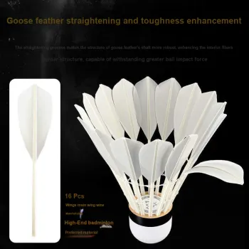 PEAK Goose Feather Shuttlecock 12 Pack Goose Feather All Round Goose Feather Outdoor Shuttlecocks