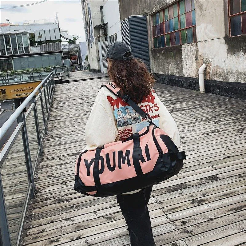 NIGEER Nylon Gym Bag Large Size Unisex Black/Pink/Yellow/Red/Gray-5