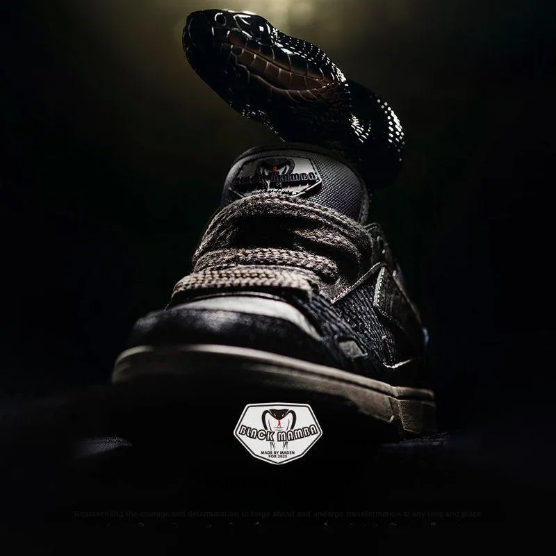 MADEN Anti-Slip And Wear-Resistant Lightweight Low-Top Skateboard Shoes Men's Mamba Black-3