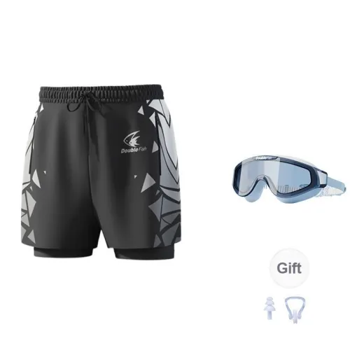 DOUBLEFISH Swimming Sets Polyester Elastane Beach Pool Men's