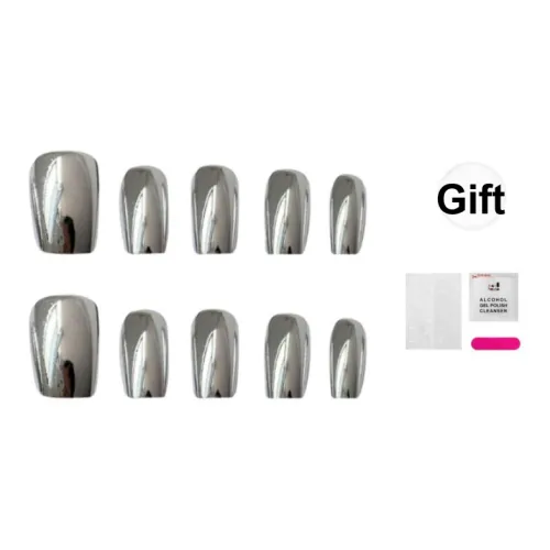 JIABITU Стальной Глянцевый False Nail Короткий LADDER Однотонный Smudge Flashing 14мм