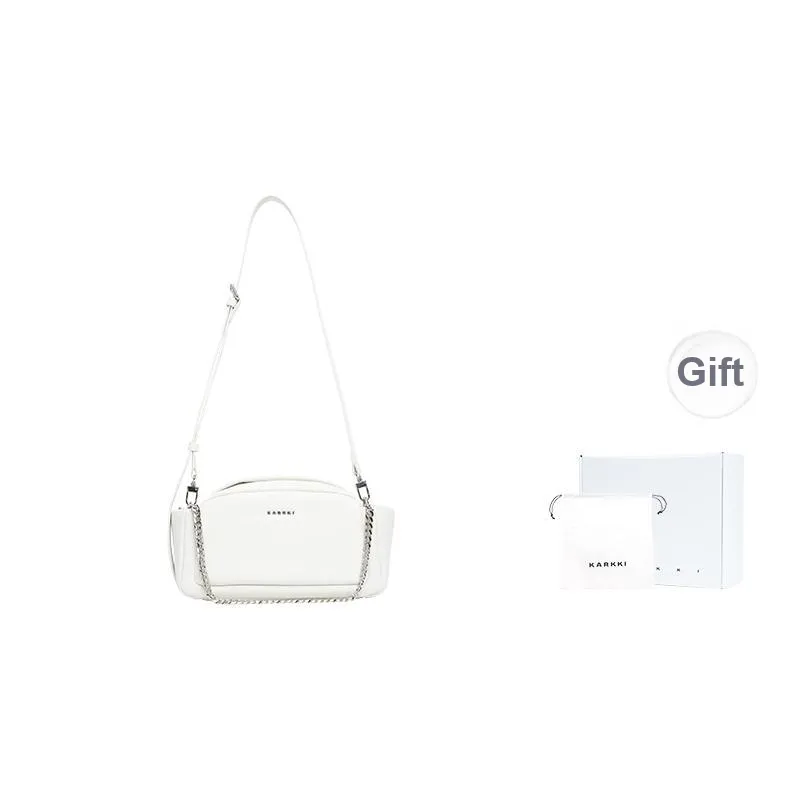 Karkki Leather Crossbody Bag, Shoulder Bag Women's White-0