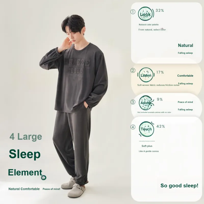 Aannsfam Pajama Set Men's Whale Gray-2