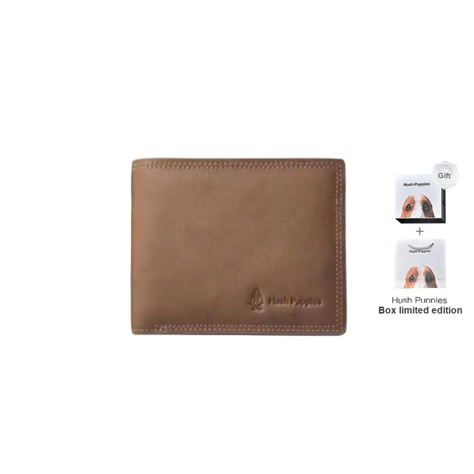 Hush Puppies Cow Leather Wallet Regular Men's Brown/Gray